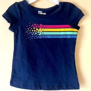 Epic Threads Navy Blue Rainbow Short Sleeve Top Sz 2T